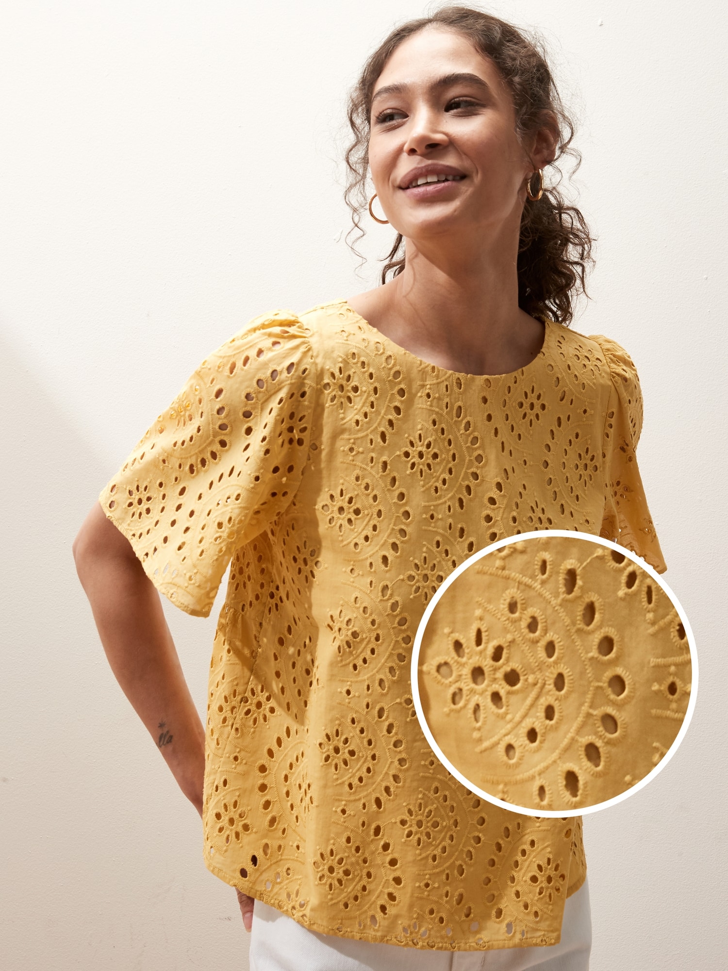 OpenBack Eyelet Blouse Banana Republic Factory