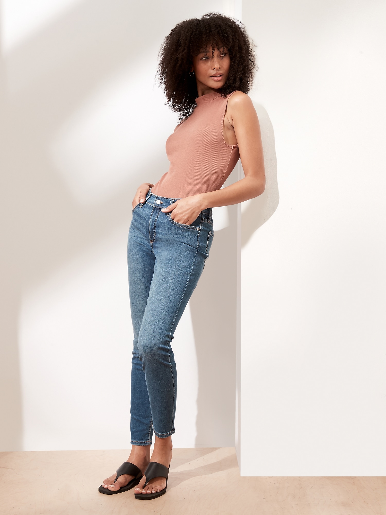 Mid-Rise Soft Touch Medium Wash Skinny Jean