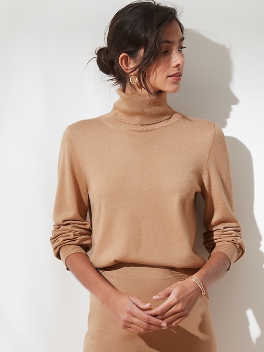 Puff Sleeve Turtleneck Sweater Banana Republic Factory 