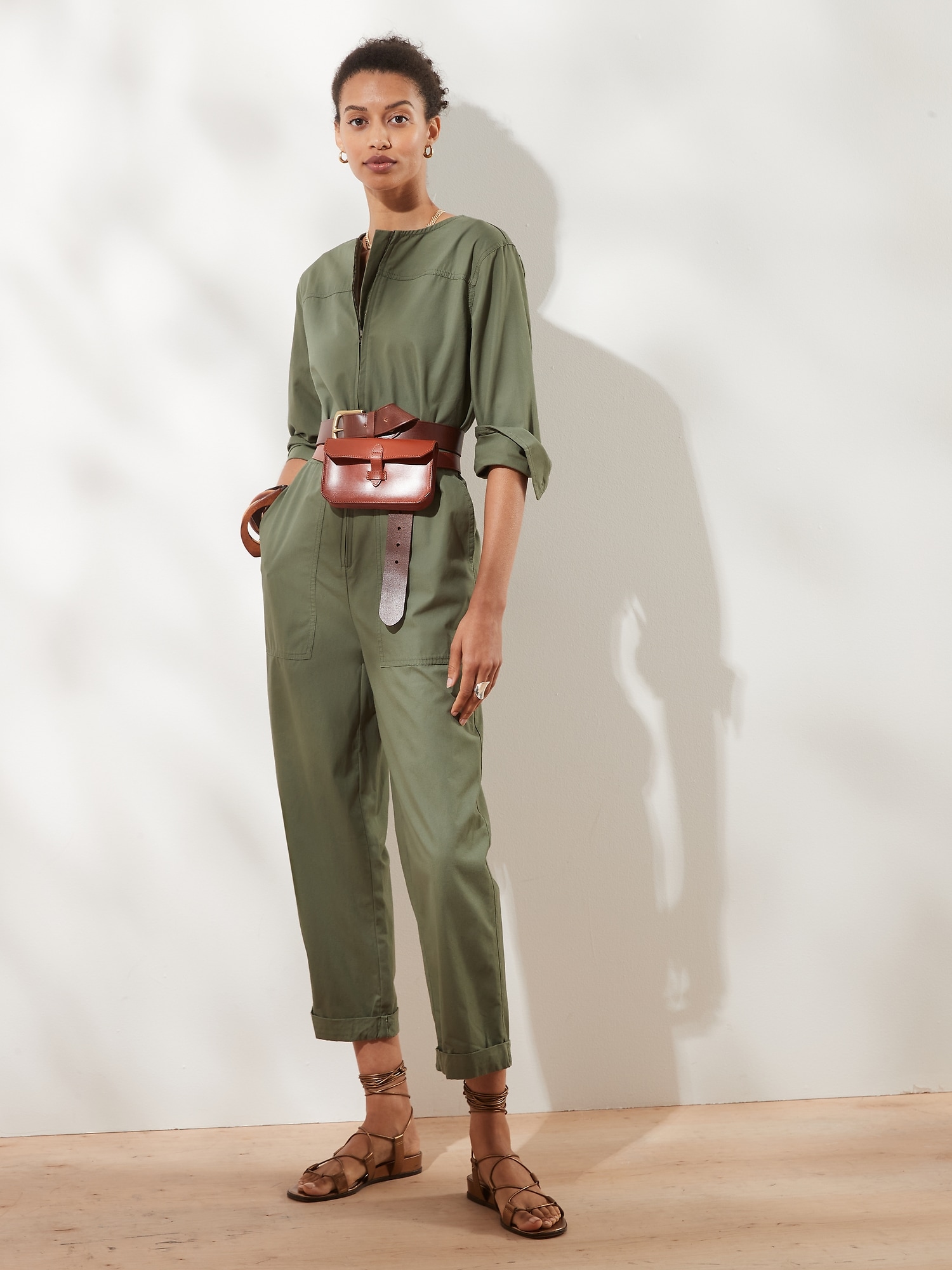 Petite Made with Organically Grown Cotton Zip Jumpsuit