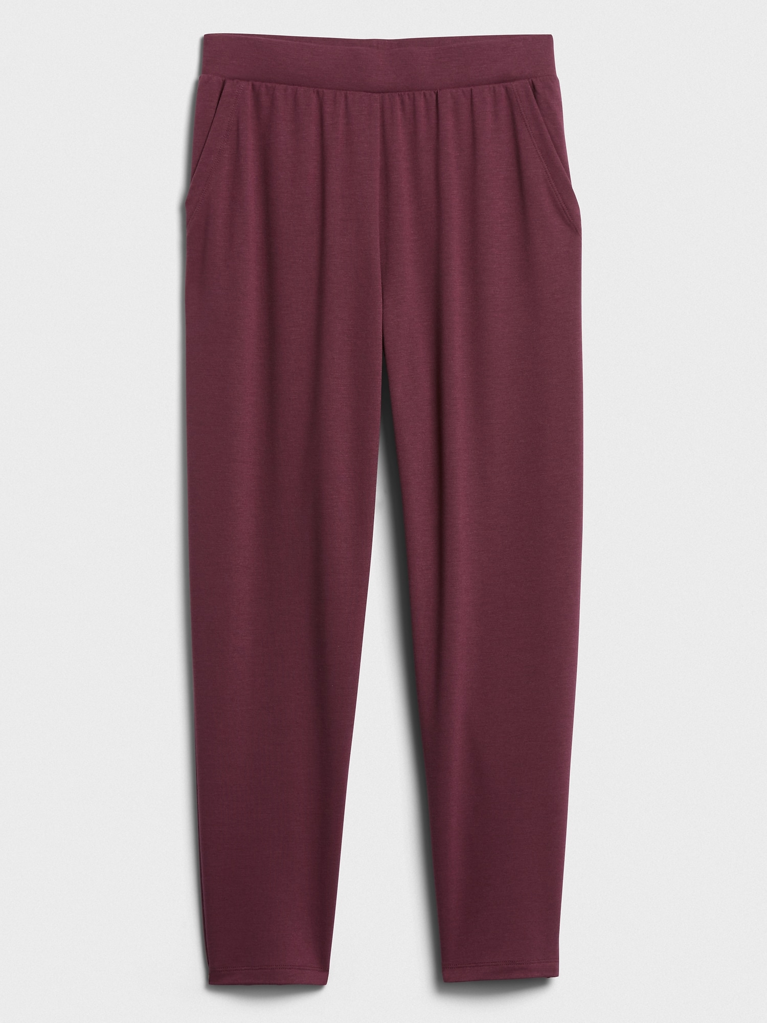 Mid-Rise Knit Slouchy Tapered Pant