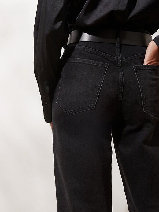 Image number 3 showing, High-Rise Black Wash Straight Jean