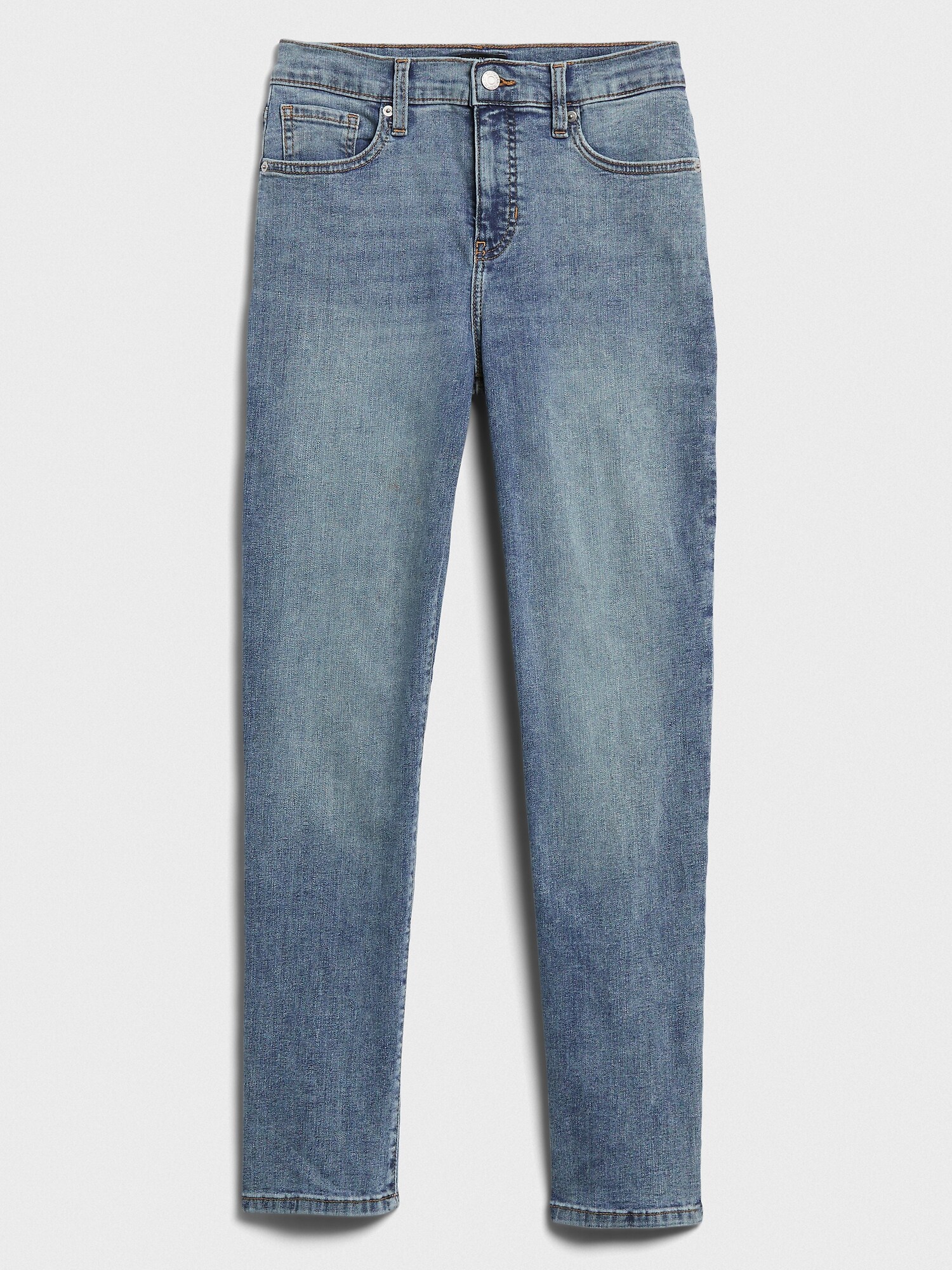 High-Rise Medium Wash Slim Jean