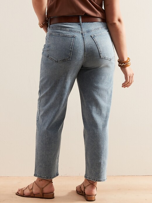 Image number 5 showing, High-Rise Light Wash Straight Jean