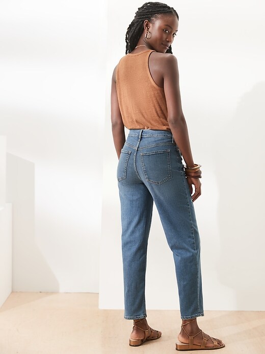 Image number 2 showing, High-Rise Medium Wash Straight Jean