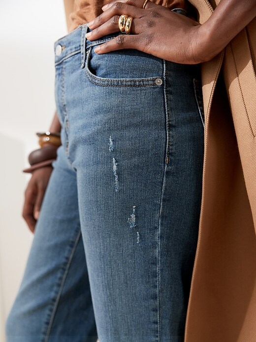 Image number 3 showing, High-Rise Medium Wash Straight Jean