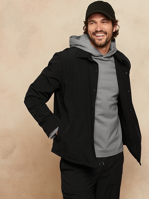 Water-Resistant Tech Motion Shirt Jacket