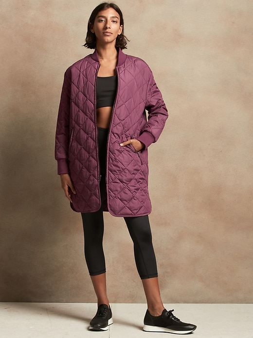 Long Quilted Jacket Banana Republic Factory
