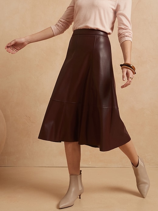 Mica Vegan Leather Skirt-Dunes- Prefontaine Shop