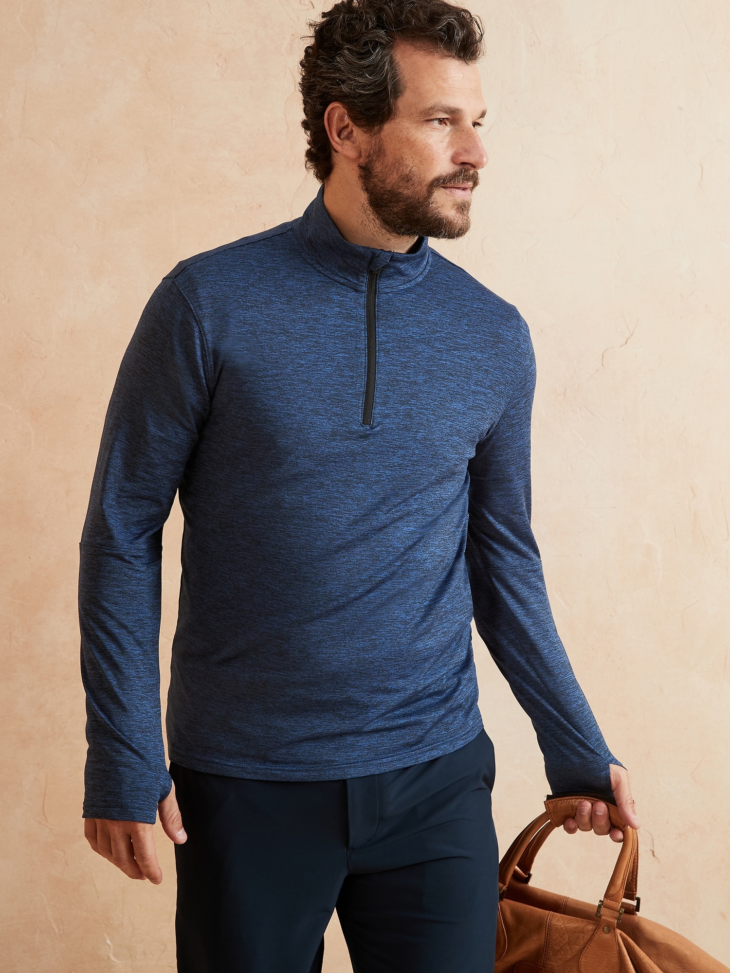 Performance Stretch HalfZip Banana Republic Factory