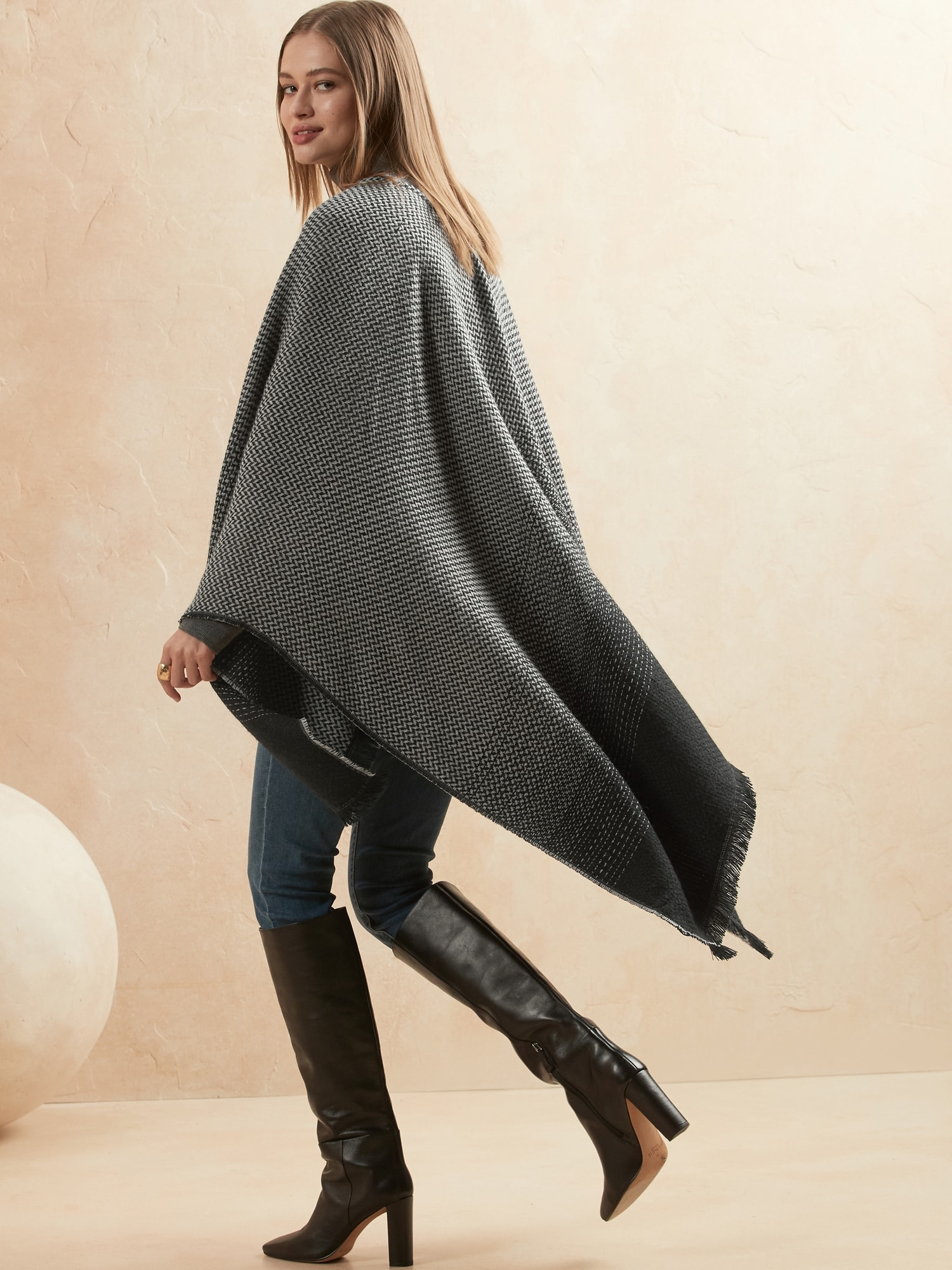 Reversible Ombre Poncho