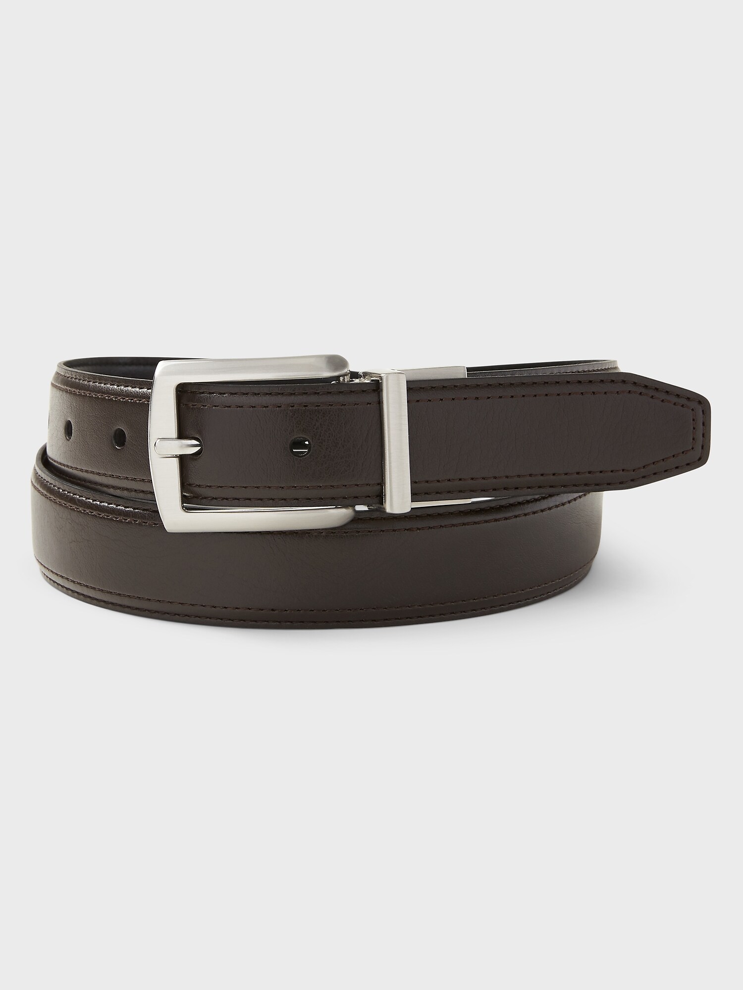 Vegan Leather Flat Dress Reversible Belt