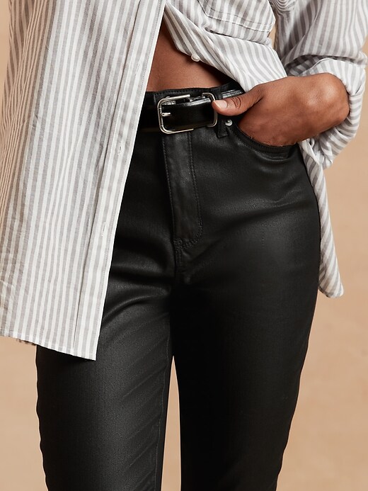 Image number 3 showing, High-Rise Coated Skinny Jean