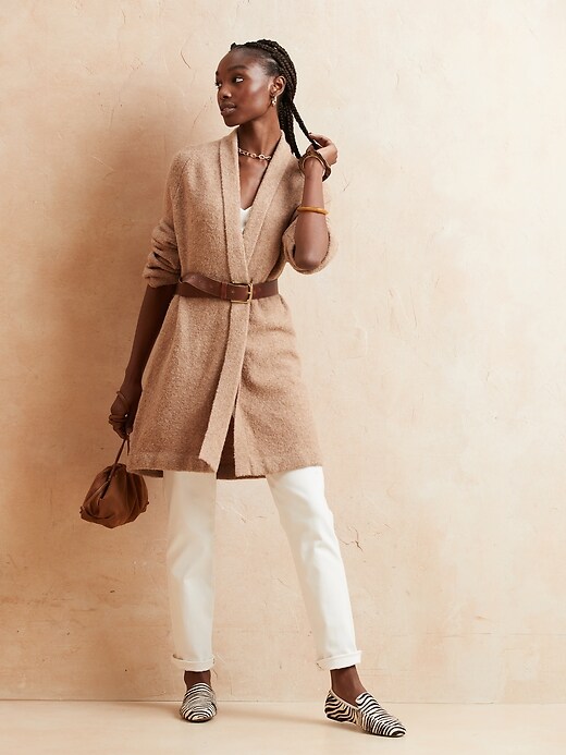 Oversized Cozy BouclÃ© Open-Front Cardigan | Banana Republic Factory
