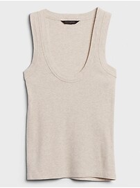 Ribbed Scoop-Neck Tank