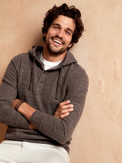 【BAON】[unisex] Koryoi brushed warmer color button hoodie Mohair Button Hoodie – VERSEAS