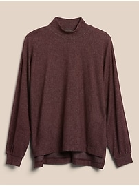 Brushed Marled Mock-Neck Sweatshirt
