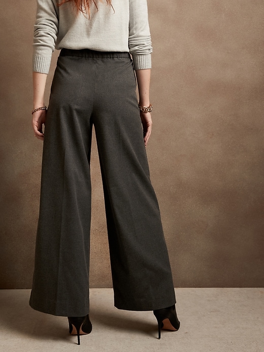 Image number 2 showing, Wide-Leg Button-Tab Flannel Pants