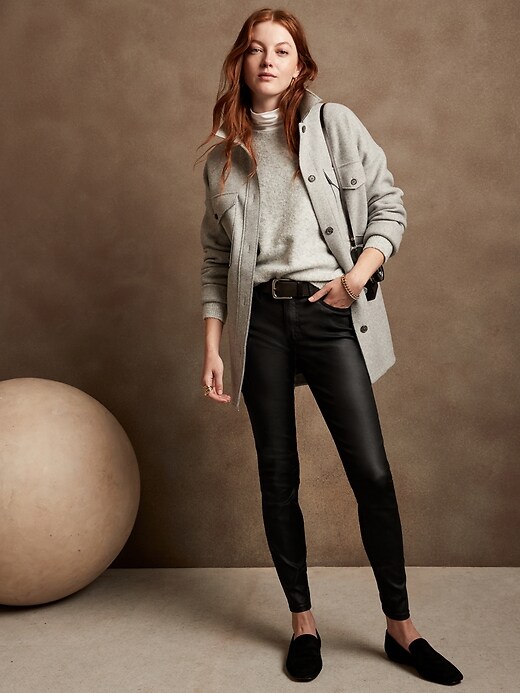 Image number 1 showing, Mid-Rise Coated Skinny Jean