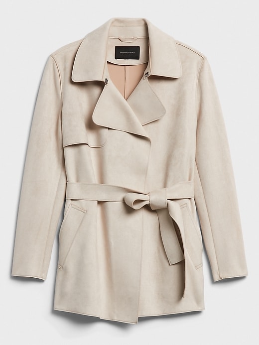 vegan suede trench coat