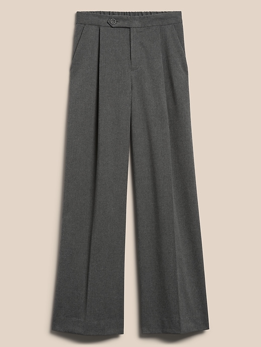 Image number 7 showing, Wide-Leg Button-Tab Flannel Pants