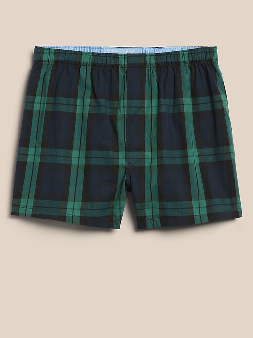 Navy Green Plaid Boxers