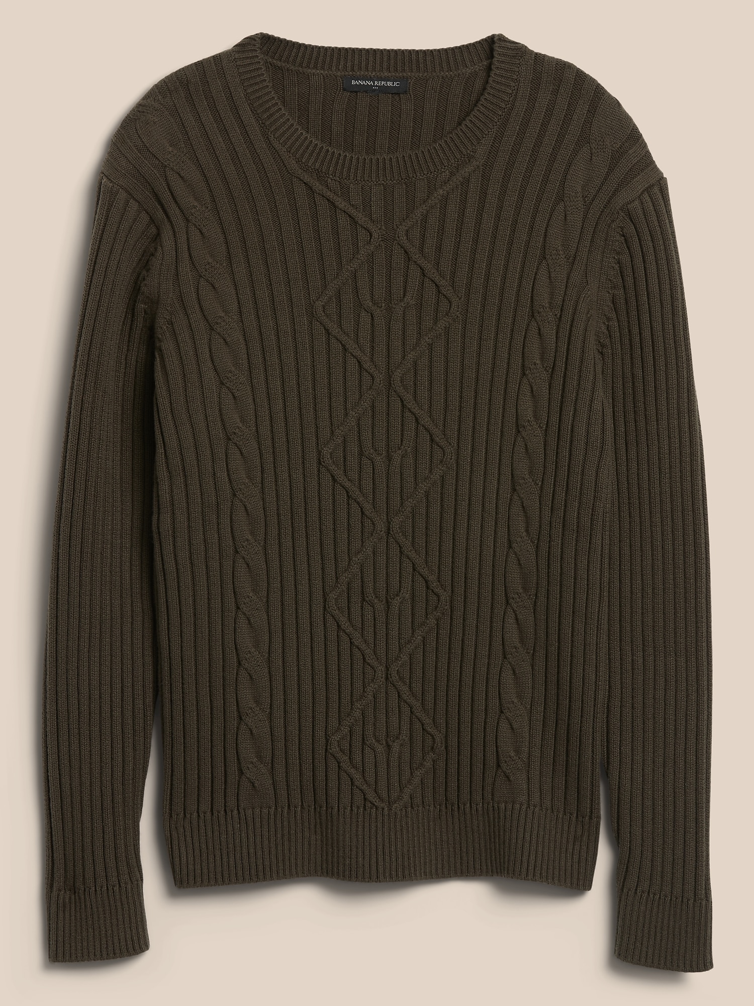 Cable Crew-Neck Pullover Sweater