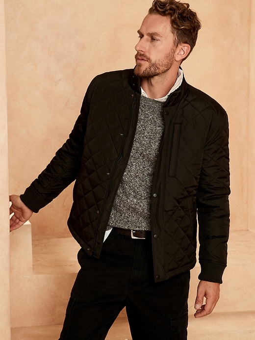 Banana republic water resistant quilted coat best sale