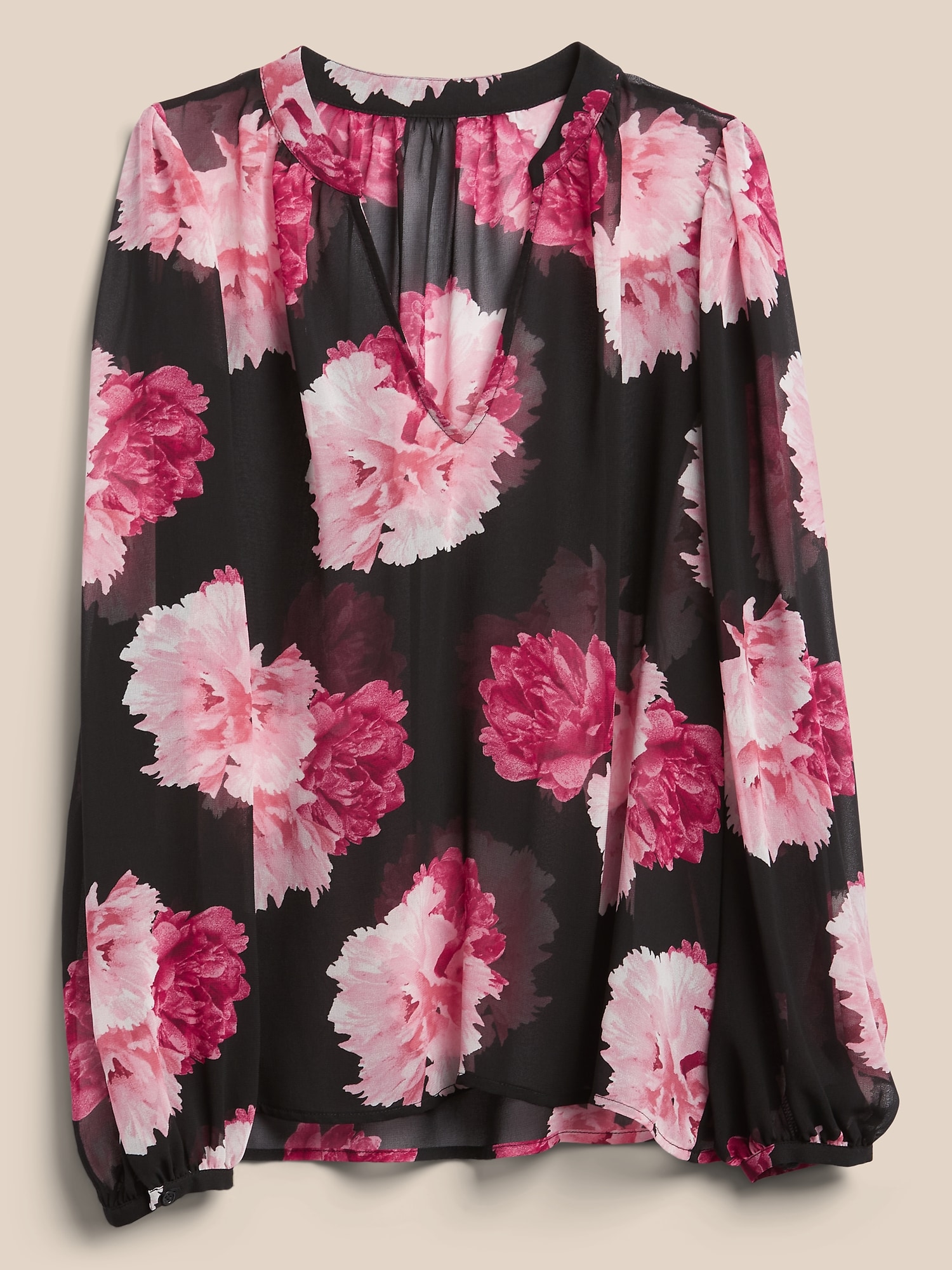 Chiffon BalloonSleeve Blouse Banana Republic Factory