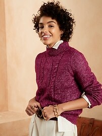 Cozy Cable Mock-Neck Sweater