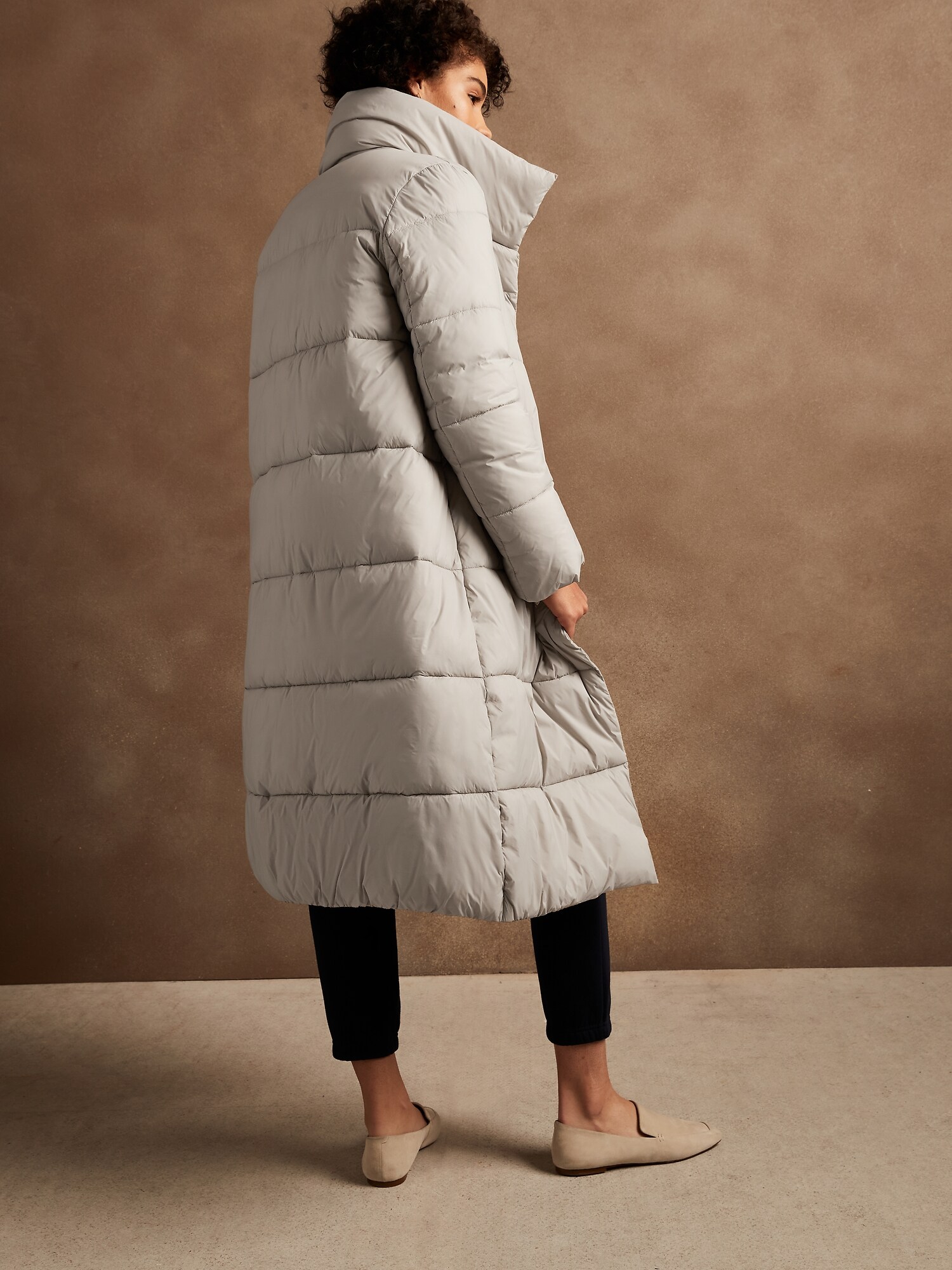 Petite Long Puffer Coat Banana Republic Factory
