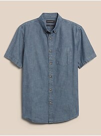 Slim-Fit Organic Cotton Chambray Shirt