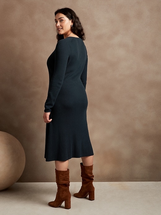 Image number 3 showing, Ribbed Midi Sweater Dress
