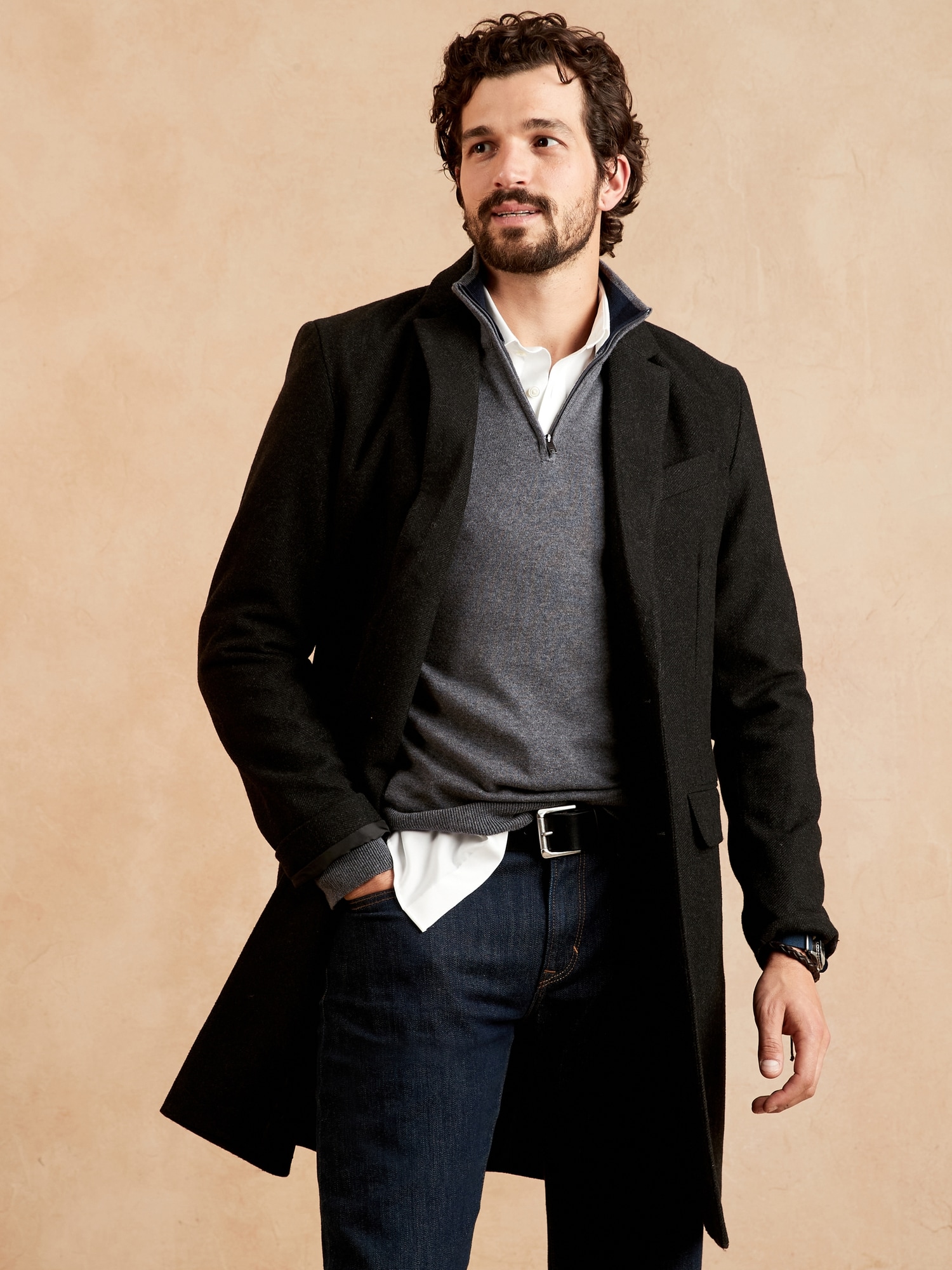 Premium Luxe 1/4 Zip MockNeck Sweater Banana Republic Factory