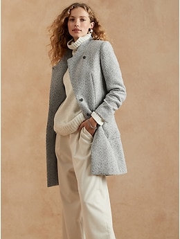 petite herringbone coat