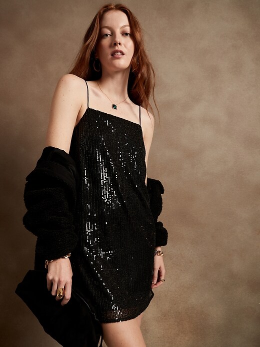 Petite Sequin Slip Dress Banana Republic Factory