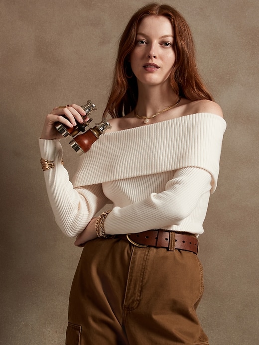 Cozy Ribbed Off-the-Shoulder Sweater