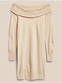 Petite Ribbed Off-the-Shoulder Sweater Dress