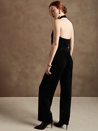 Velvet Halter Jumpsuit