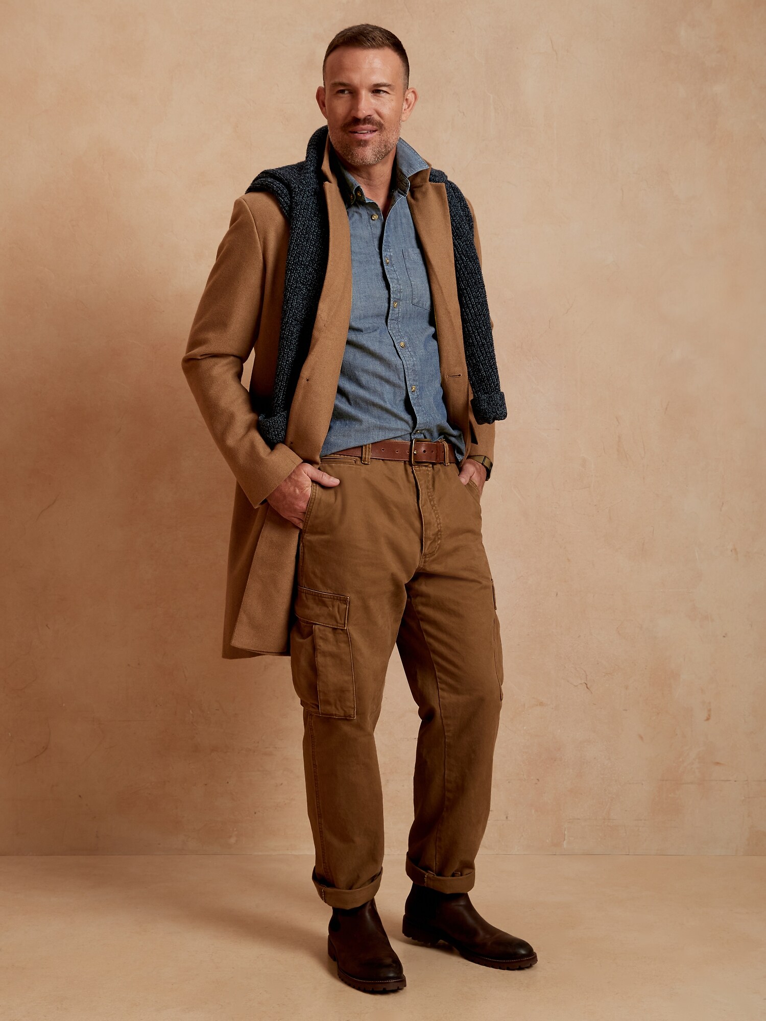 SlimFit Organic Cotton Chambray Shirt Banana Republic Factory