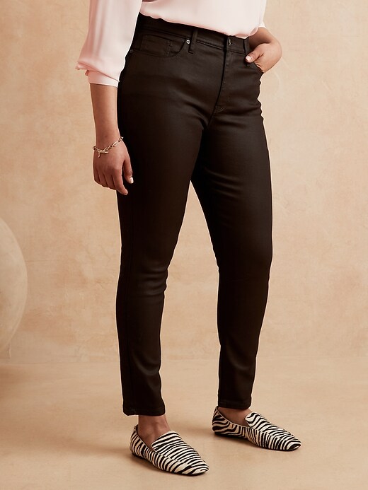 Image number 6 showing, Mid-Rise Coated Skinny Jean