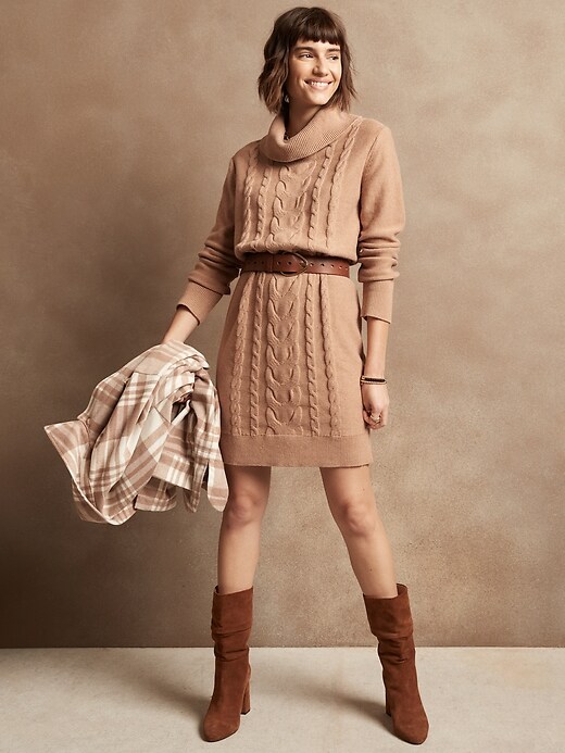 Image number 1 showing, Cozy Cable Sweater Dress