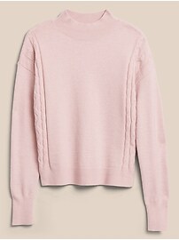 Lounge Mock-Neck Cable Pullover