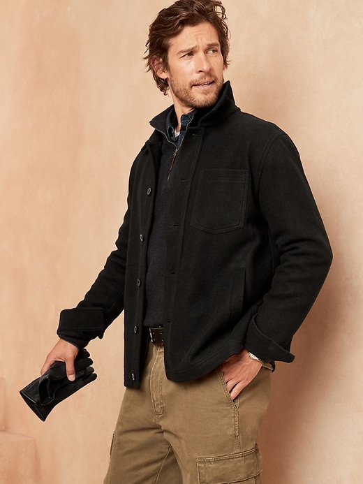 Brushed Moleskin Shirt Jacket Banana Republic Factory
