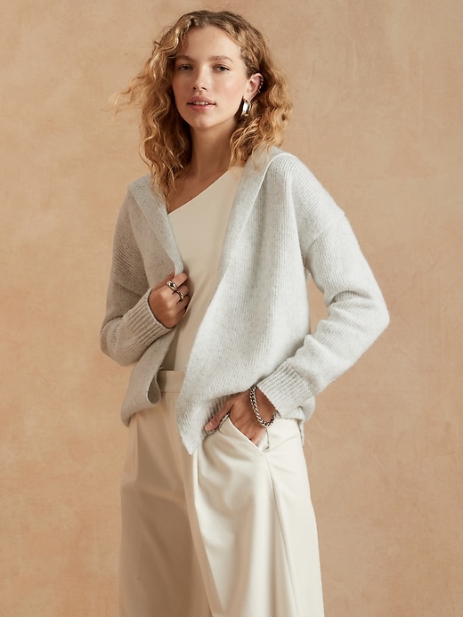 Hooded Open-Front Cardigan | Banana 