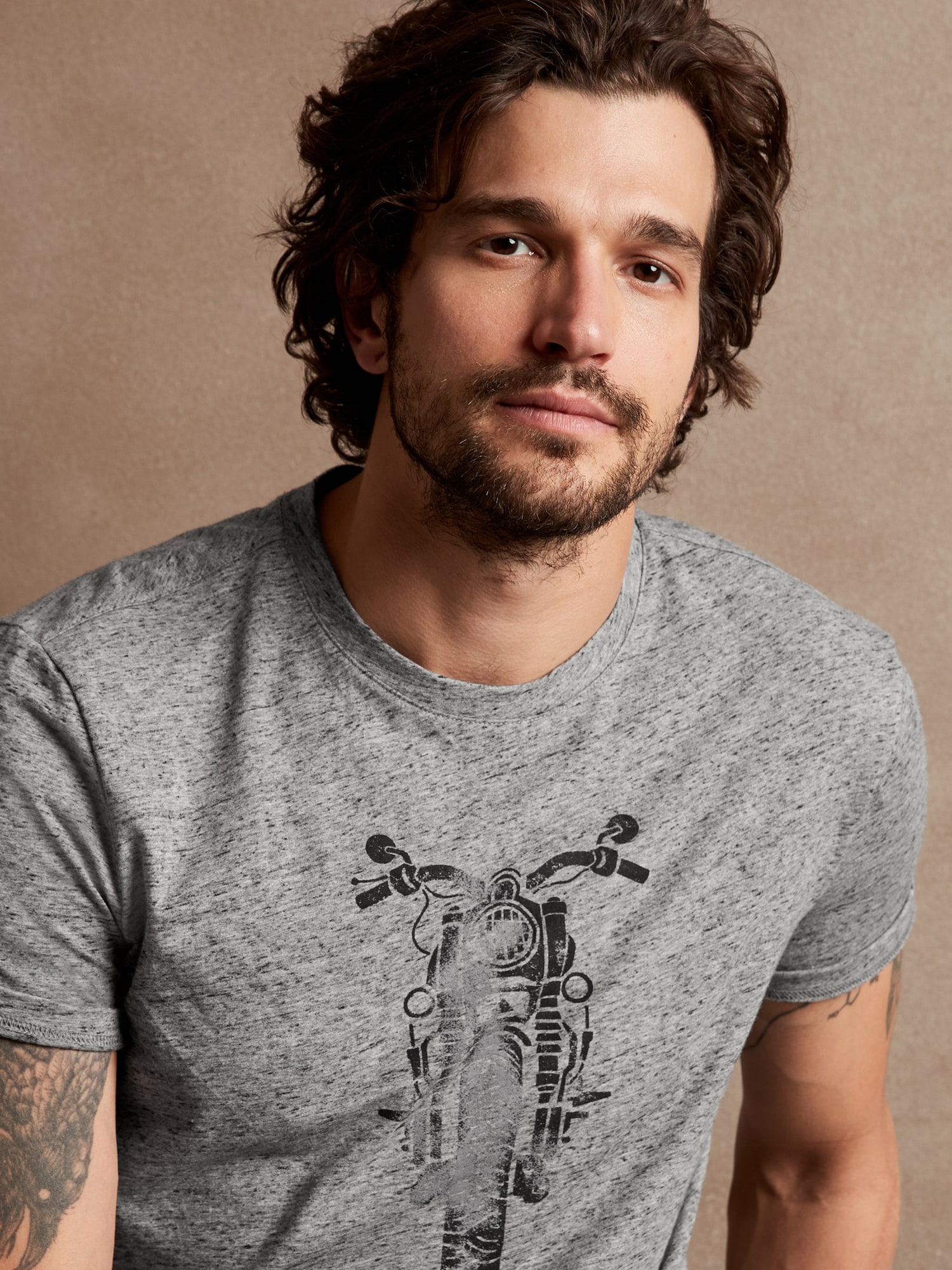 Motorcycle Stamp Graphic T-Shirt