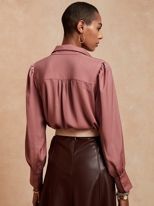banana republic black silk blouse
