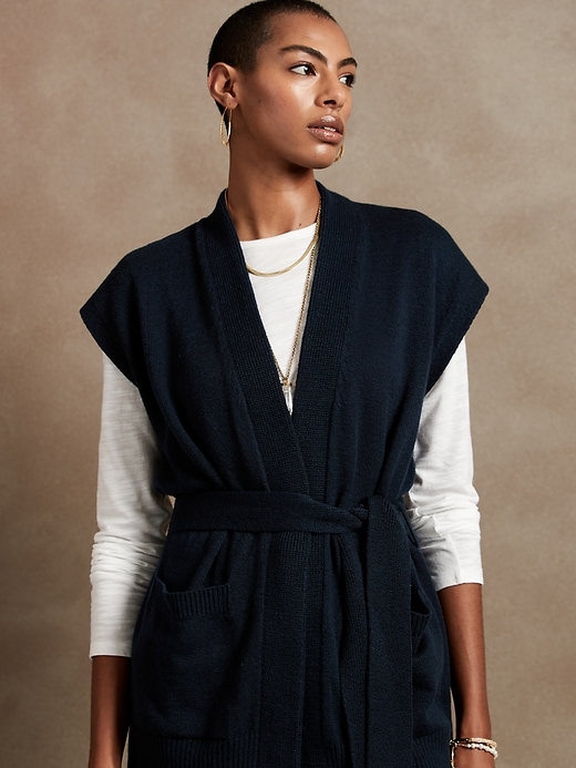 Cozy Belted Sweater Vest