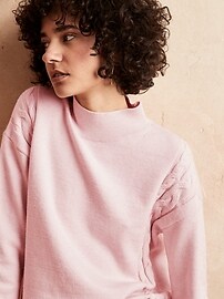 Lounge Mock-Neck Cable Pullover