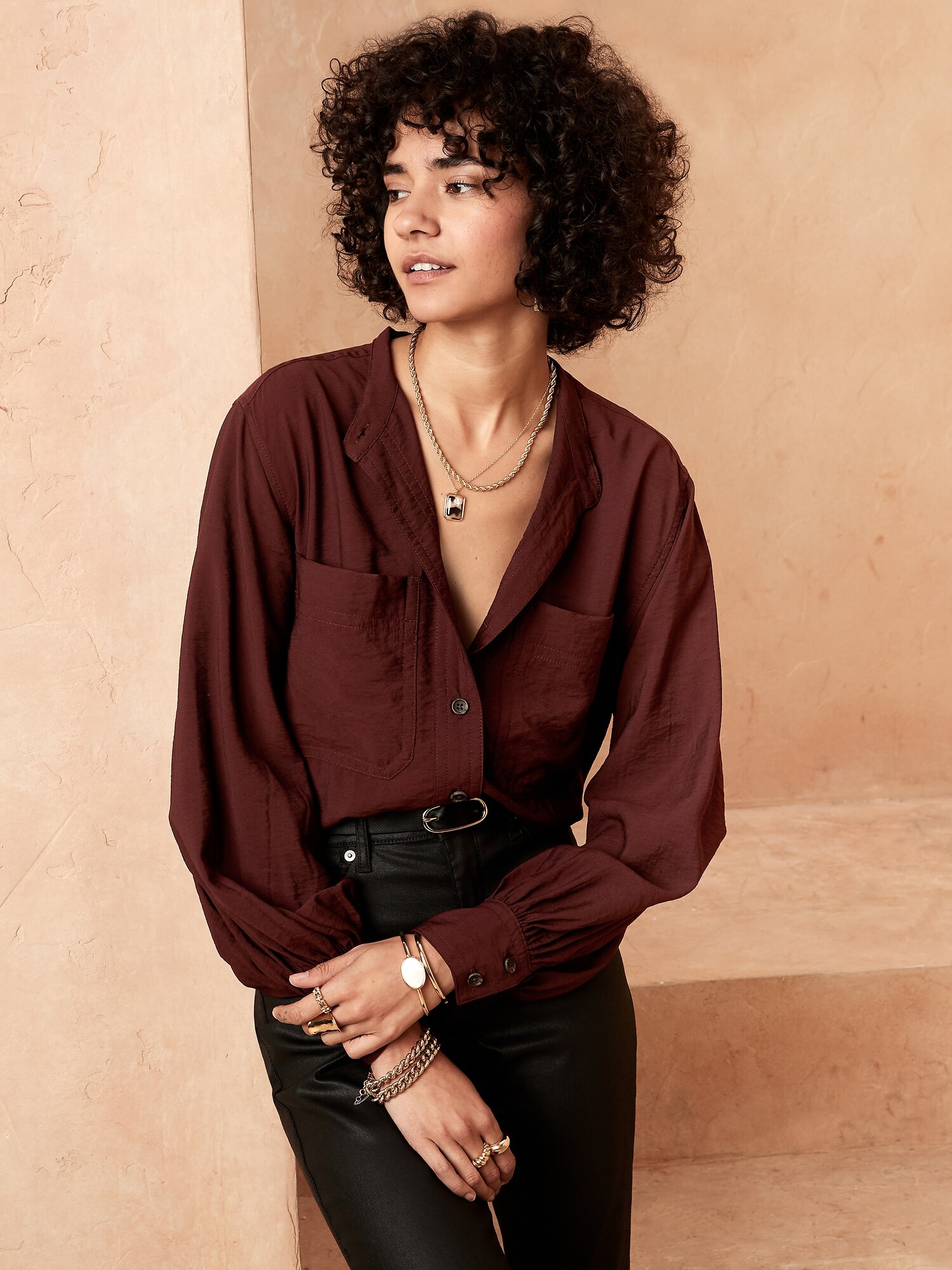 VolumeSleeve Utility Shirt Banana Republic Factory